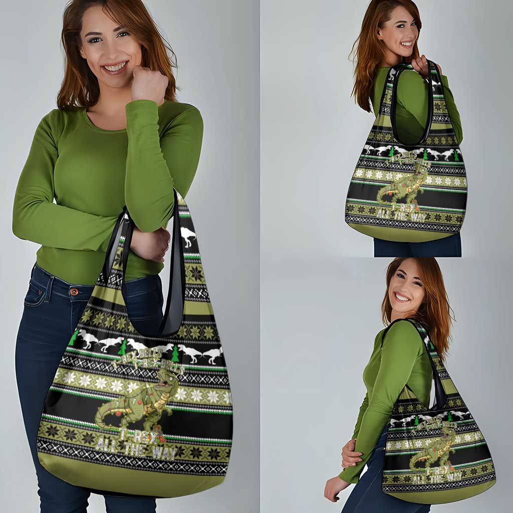 Christmas T Rex Tree Grocery Bag Xmas Holiday Patterns - Wonder Print Shop