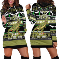 Christmas T Rex Tree Hoodie Dress Xmas Holiday Patterns - Wonder Print Shop