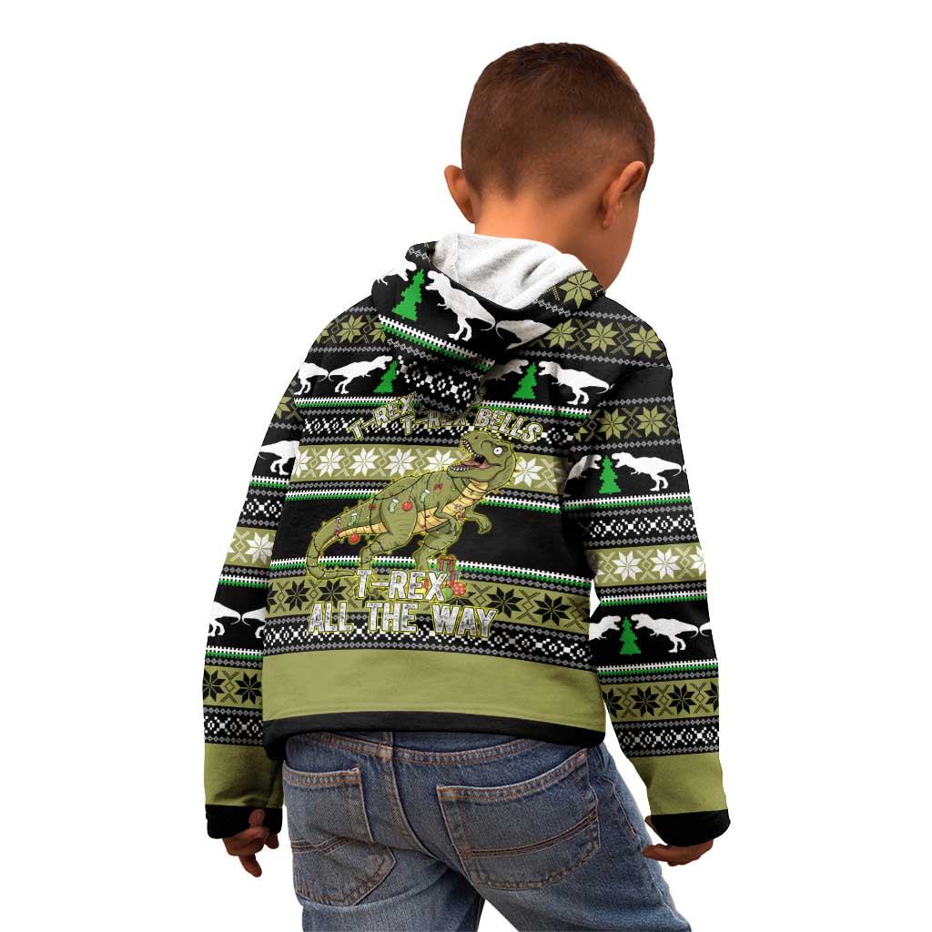 Christmas T Rex Tree Kid Hoodie Xmas Holiday Patterns - Wonder Print Shop