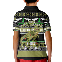 Christmas T Rex Tree Kid Polo Shirt Xmas Holiday Patterns - Wonder Print Shop