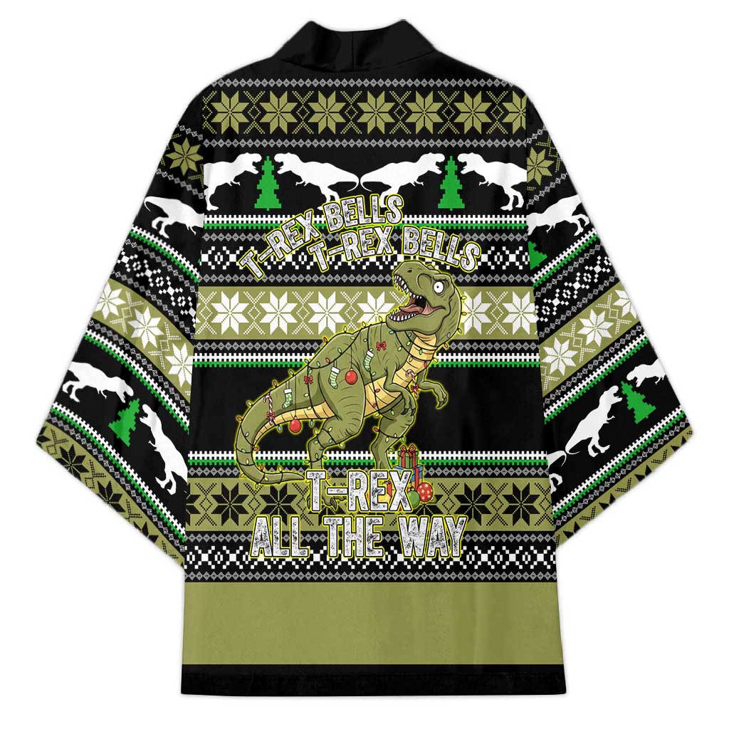 Christmas T Rex Tree Kimono Xmas Holiday Patterns - Wonder Print Shop