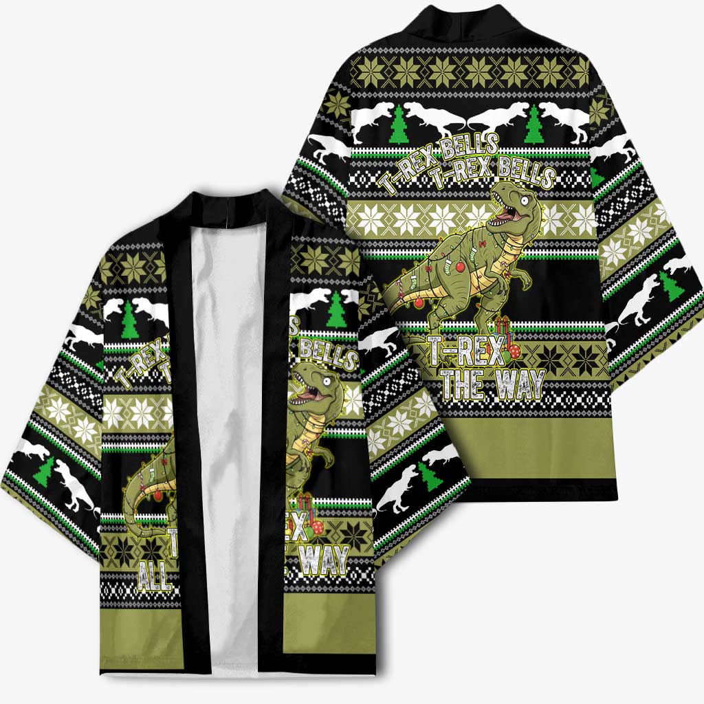 Christmas T Rex Tree Kimono Xmas Holiday Patterns - Wonder Print Shop