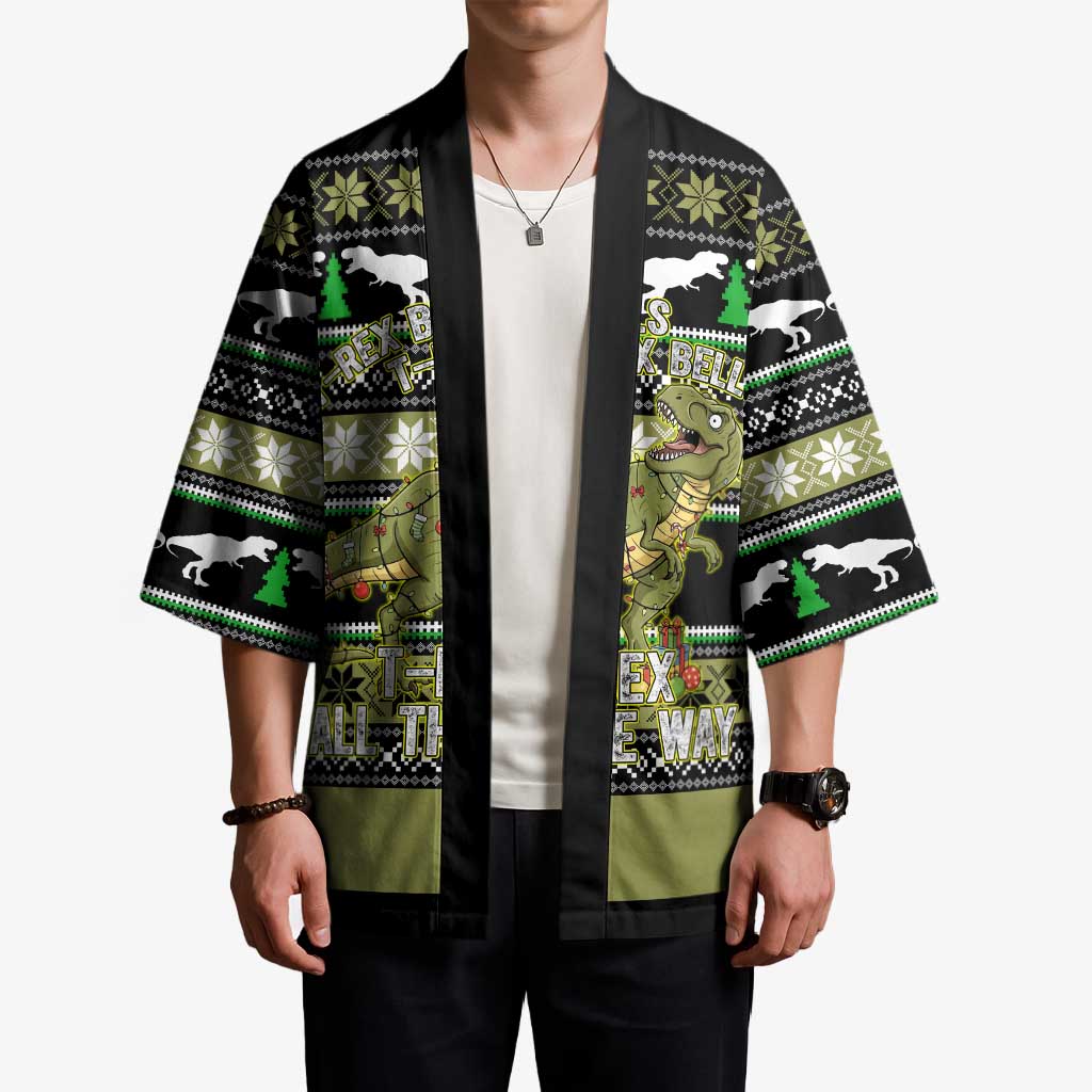 Christmas T Rex Tree Kimono Xmas Holiday Patterns - Wonder Print Shop