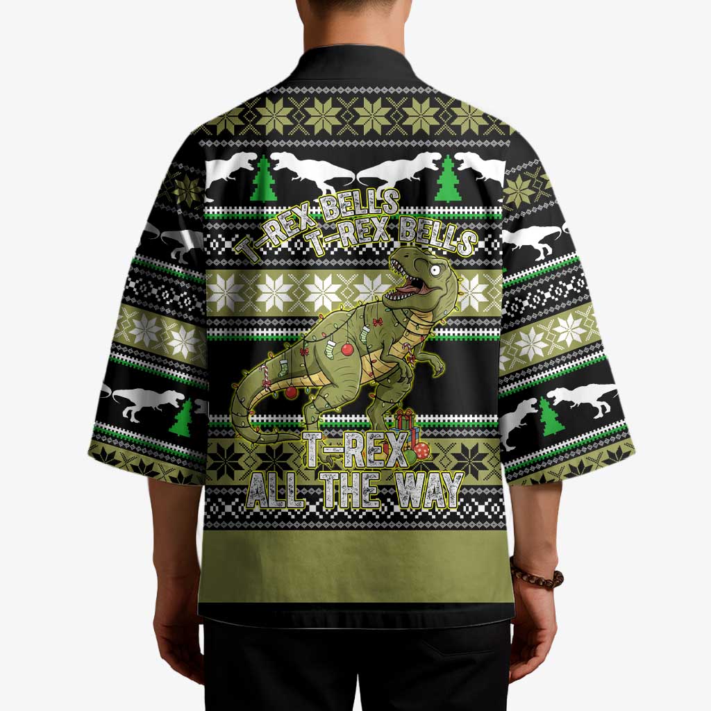 Christmas T Rex Tree Kimono Xmas Holiday Patterns - Wonder Print Shop