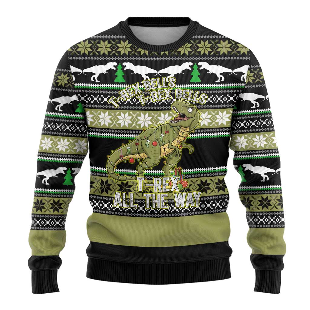 Christmas T Rex Tree Ugly Christmas Sweater Xmas Holiday Patterns - Wonder Print Shop
