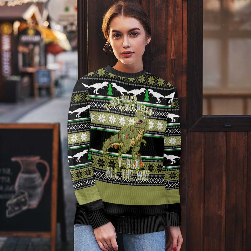 Christmas T Rex Tree Ugly Christmas Sweater Xmas Holiday Patterns - Wonder Print Shop