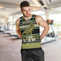 Christmas T Rex Tree Men Tank Top Xmas Holiday Patterns - Wonder Print Shop