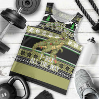 Christmas T Rex Tree Men Tank Top Xmas Holiday Patterns - Wonder Print Shop