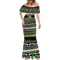 Christmas T Rex Tree Mermaid Dress Xmas Holiday Patterns - Wonder Print Shop