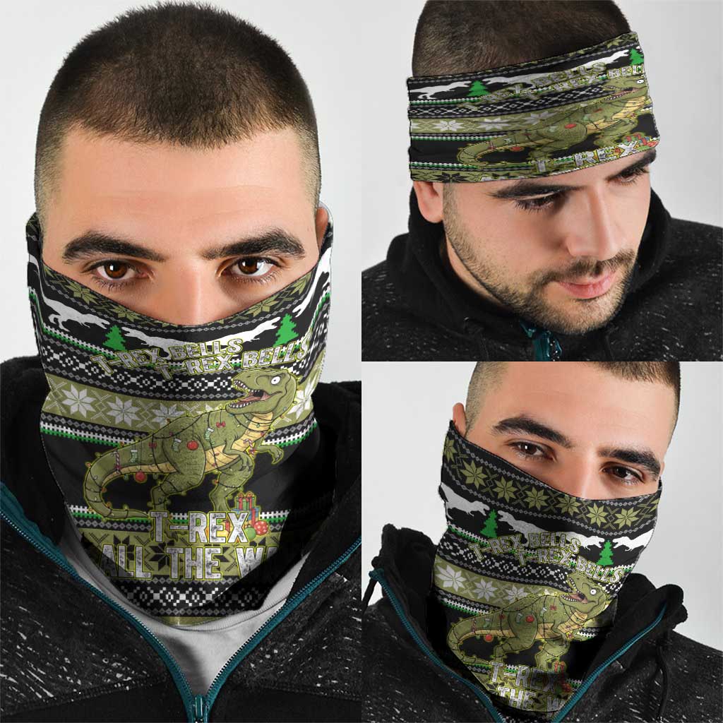 Christmas T Rex Tree Neck Gaiter Xmas Holiday Patterns - Wonder Print Shop