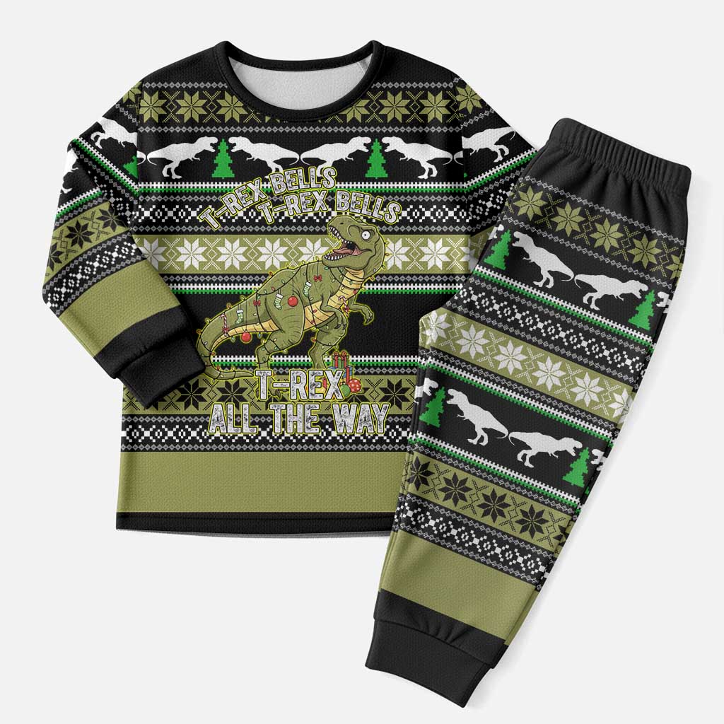 Christmas T Rex Tree Christmas Pajama Set Xmas Holiday Patterns - Wonder Print Shop