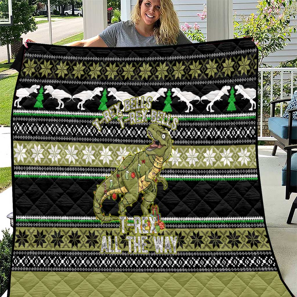 Christmas T Rex Tree Quilt Xmas Holiday Patterns - Wonder Print Shop
