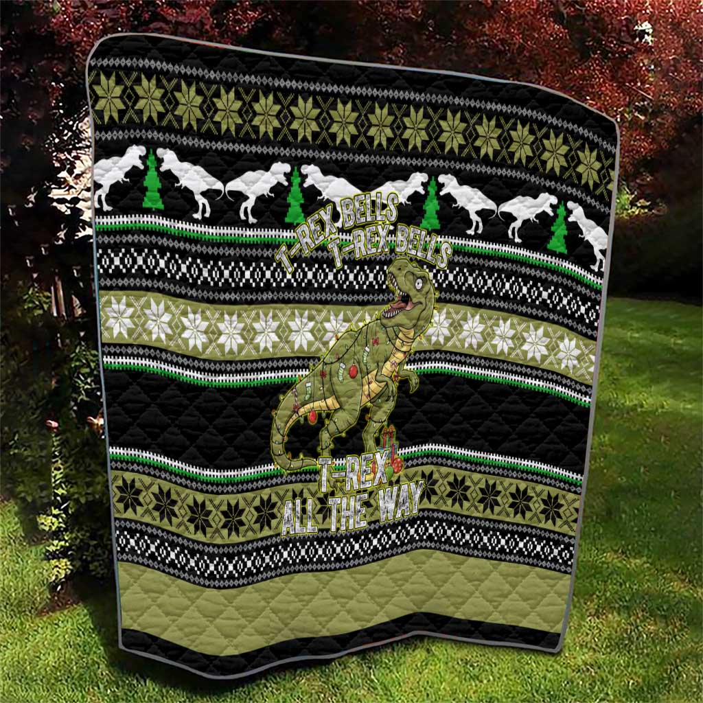 Christmas T Rex Tree Quilt Xmas Holiday Patterns - Wonder Print Shop