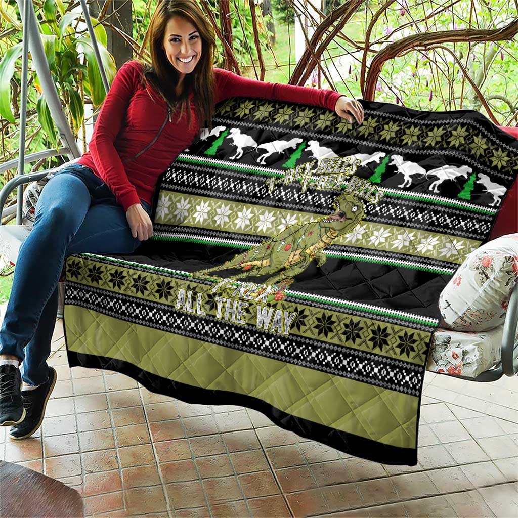 Christmas T Rex Tree Quilt Xmas Holiday Patterns - Wonder Print Shop