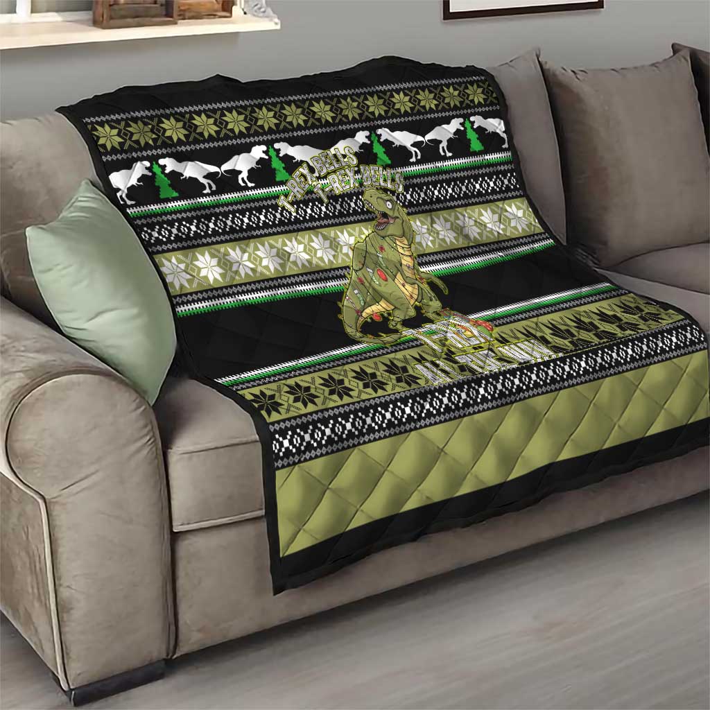 Christmas T Rex Tree Quilt Xmas Holiday Patterns - Wonder Print Shop