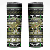 Christmas T Rex Tree Skinny Tumbler Xmas Holiday Patterns - Wonder Print Shop