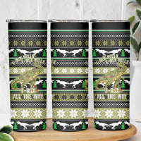 Christmas T Rex Tree Skinny Tumbler Xmas Holiday Patterns - Wonder Print Shop