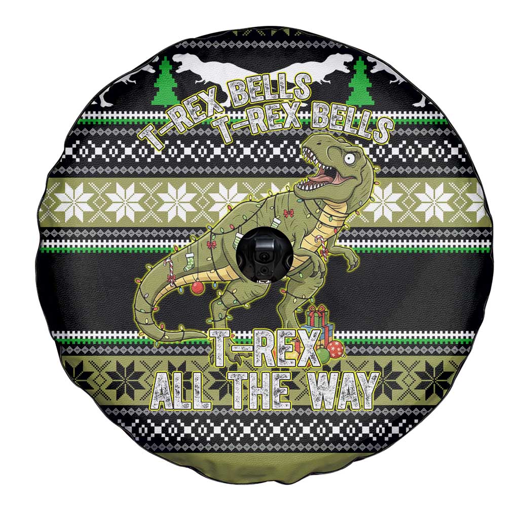 Christmas T Rex Tree Spare Tire Cover Xmas Holiday Patterns - Wonder Print Shop