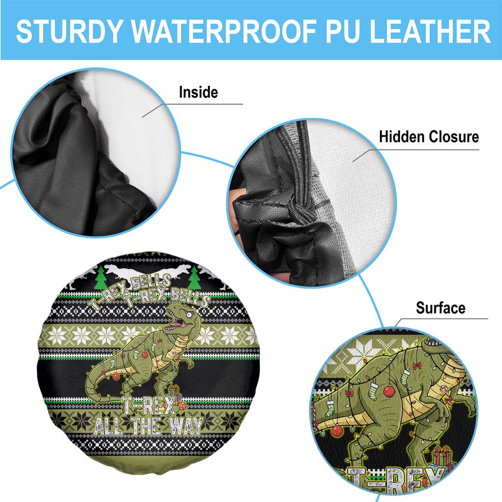 Christmas T Rex Tree Spare Tire Cover Xmas Holiday Patterns - Wonder Print Shop