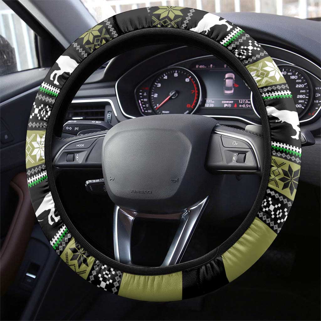 Christmas T Rex Tree Steering Wheel Cover Xmas Holiday Patterns - Wonder Print Shop