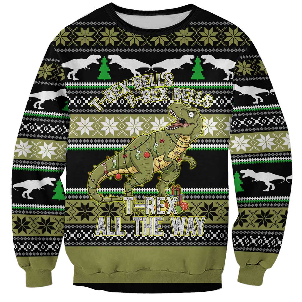 Christmas T Rex Tree Sweatshirt Xmas Holiday Patterns - Wonder Print Shop