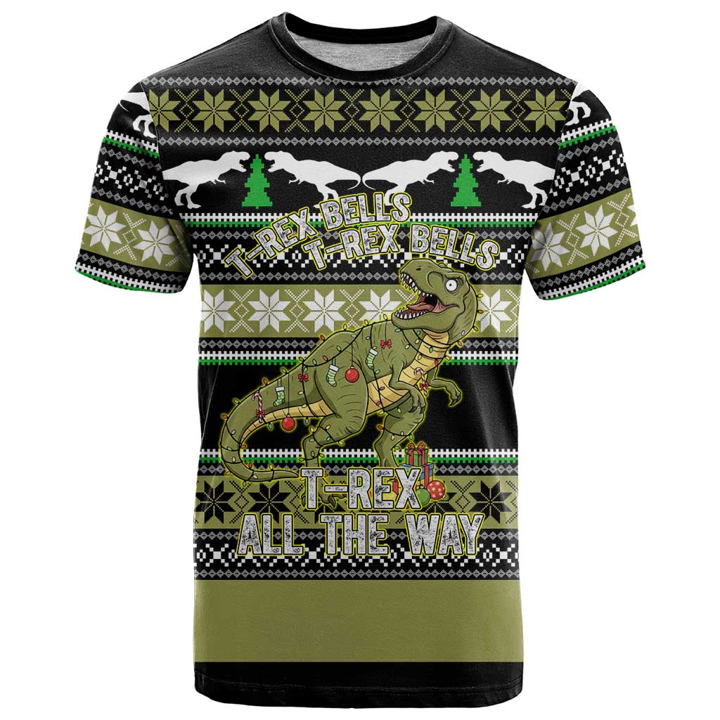 Christmas T Rex Tree T Shirt Xmas Holiday Patterns - Wonder Print Shop