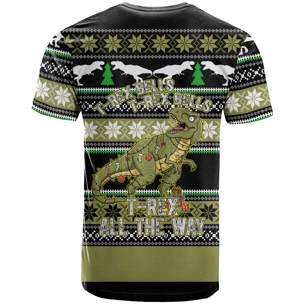 Christmas T Rex Tree T Shirt Xmas Holiday Patterns - Wonder Print Shop