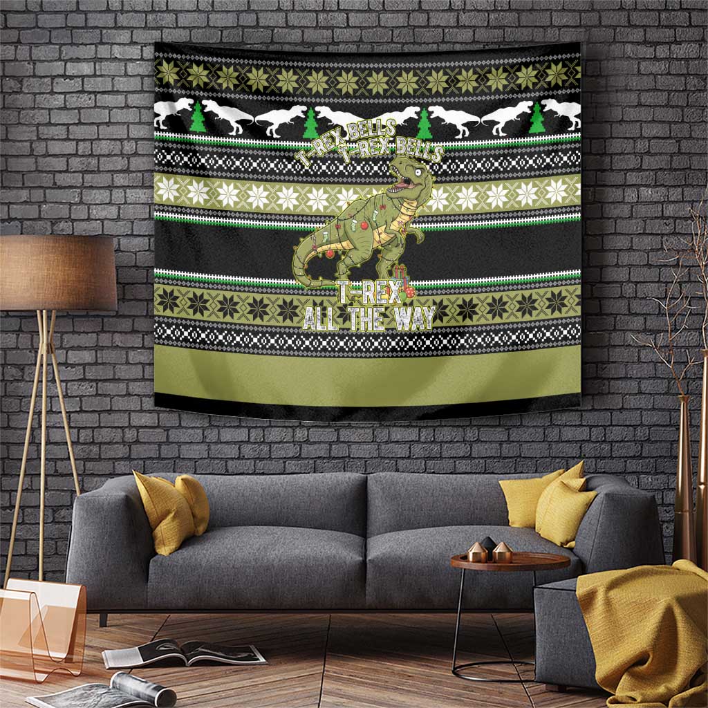 Christmas T Rex Tree Tapestry Xmas Holiday Patterns - Wonder Print Shop