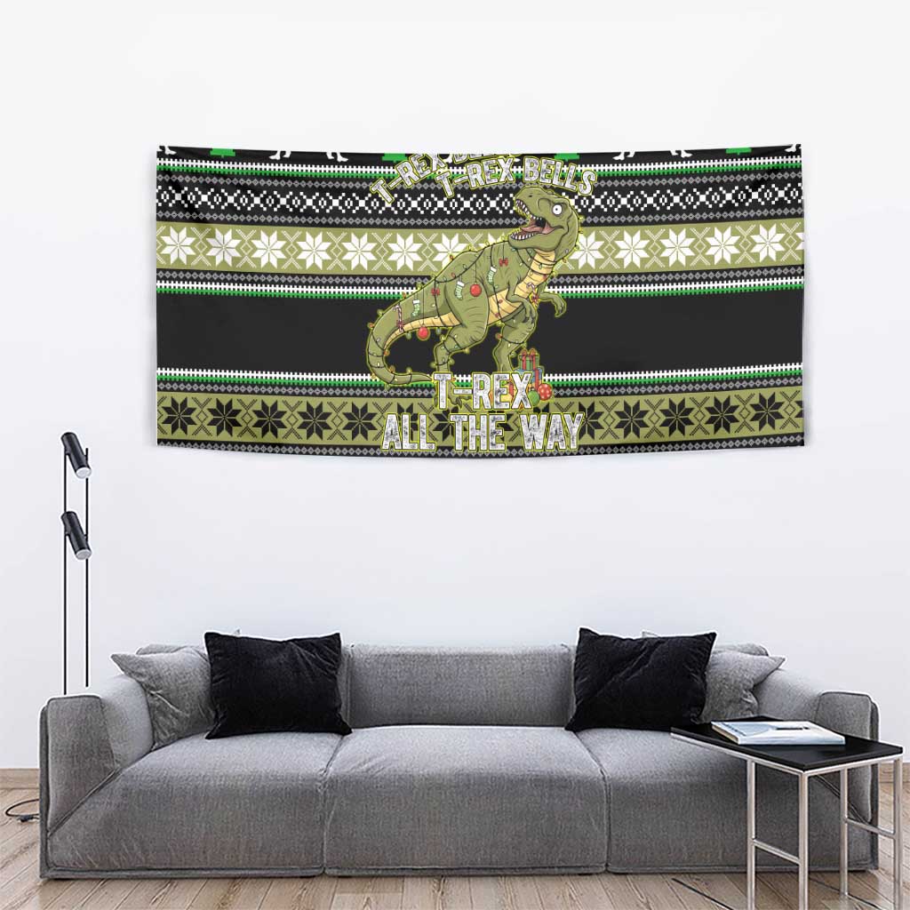 Christmas T Rex Tree Tapestry Xmas Holiday Patterns - Wonder Print Shop