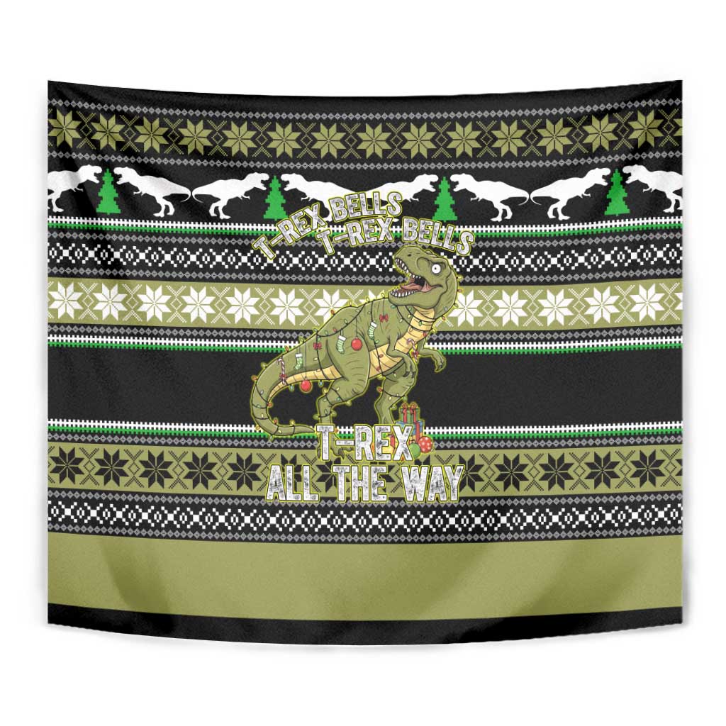 Christmas T Rex Tree Tapestry Xmas Holiday Patterns - Wonder Print Shop