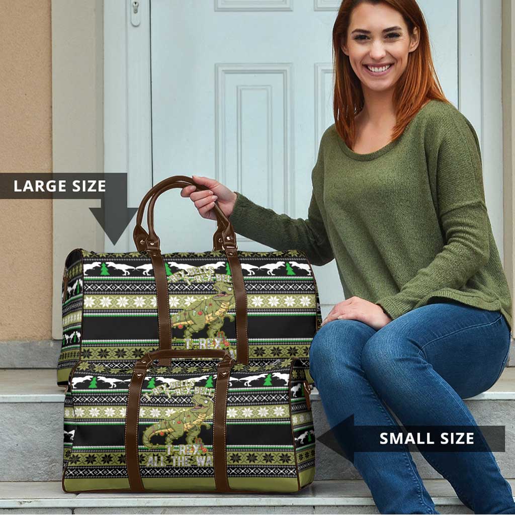 Christmas T Rex Tree Travel Bag Xmas Holiday Patterns - undefined