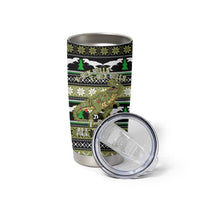 Christmas T Rex Tree Tumbler Cup Xmas Holiday Patterns - Wonder Print Shop