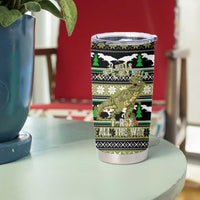 Christmas T Rex Tree Tumbler Cup Xmas Holiday Patterns - Wonder Print Shop