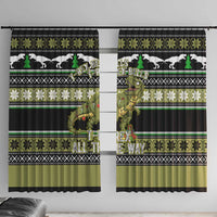 Christmas T Rex Tree Window Curtain Xmas Holiday Patterns - Wonder Print Shop