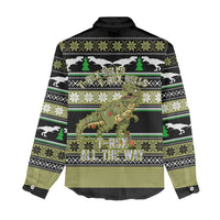 Christmas T Rex Tree Women Casual Shirt Xmas Holiday Patterns - Wonder Print Shop