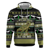Christmas T Rex Tree Zip Hoodie Xmas Holiday Patterns - Wonder Print Shop