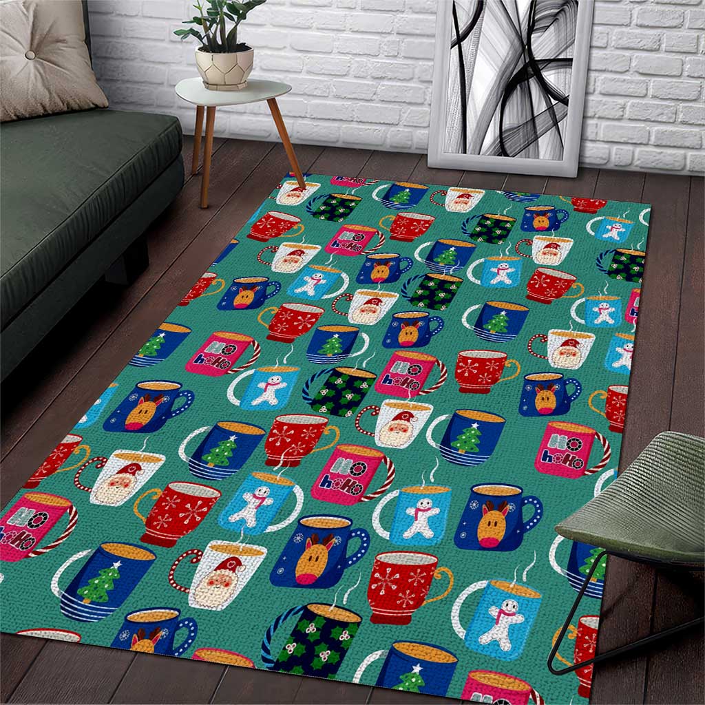 Christmas Teapot Group Area Rug Xmas Holiday Patterns - Wonder Print Shop