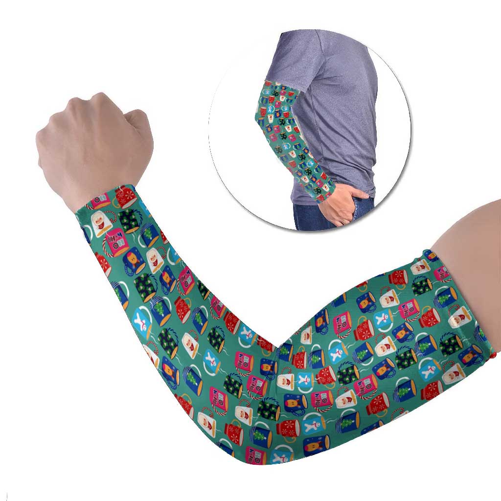 Christmas Teapot Group Arm Sleeves Xmas Holiday Patterns - Wonder Print Shop