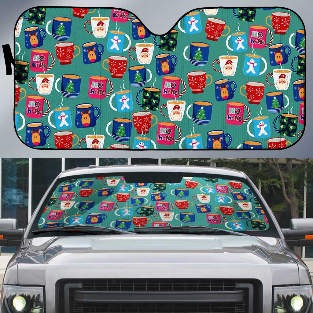 Christmas Teapot Group Auto Sun Shade Xmas Holiday Patterns - undefined