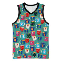 Christmas Teapot Group Basketball Jersey Xmas Holiday Patterns - Wonder Print Shop