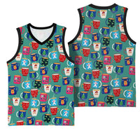Christmas Teapot Group Basketball Jersey Xmas Holiday Patterns - Wonder Print Shop