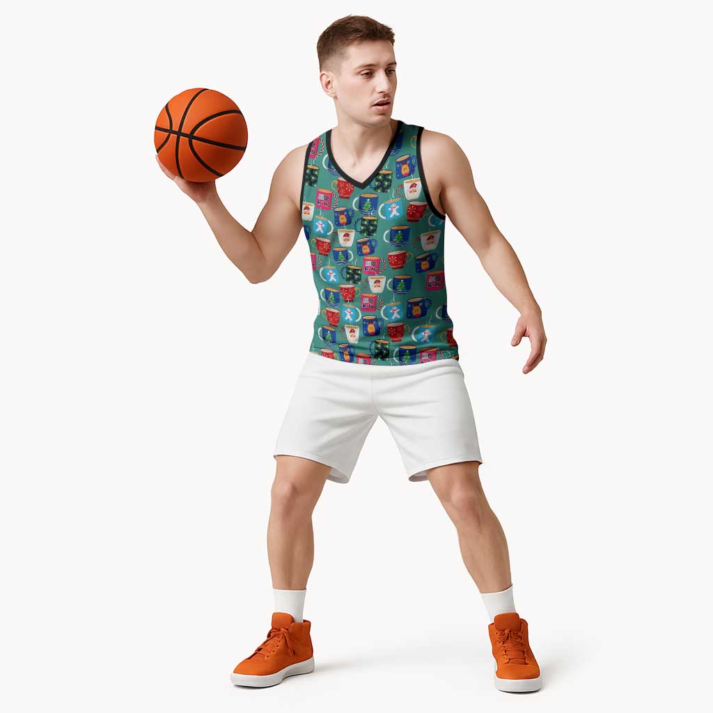 Christmas Teapot Group Basketball Jersey Xmas Holiday Patterns - Wonder Print Shop