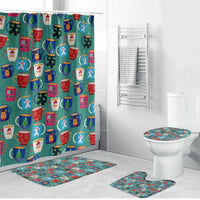 Christmas Teapot Group Bathroom Set Xmas Holiday Patterns - Wonder Print Shop