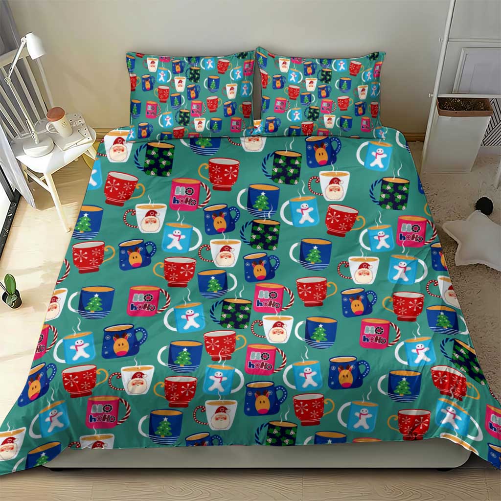 Christmas Teapot Group Bedding Set Xmas Holiday Patterns - Wonder Print Shop