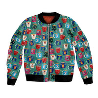 Christmas Teapot Group Bomber Jacket Xmas Holiday Patterns - Wonder Print Shop