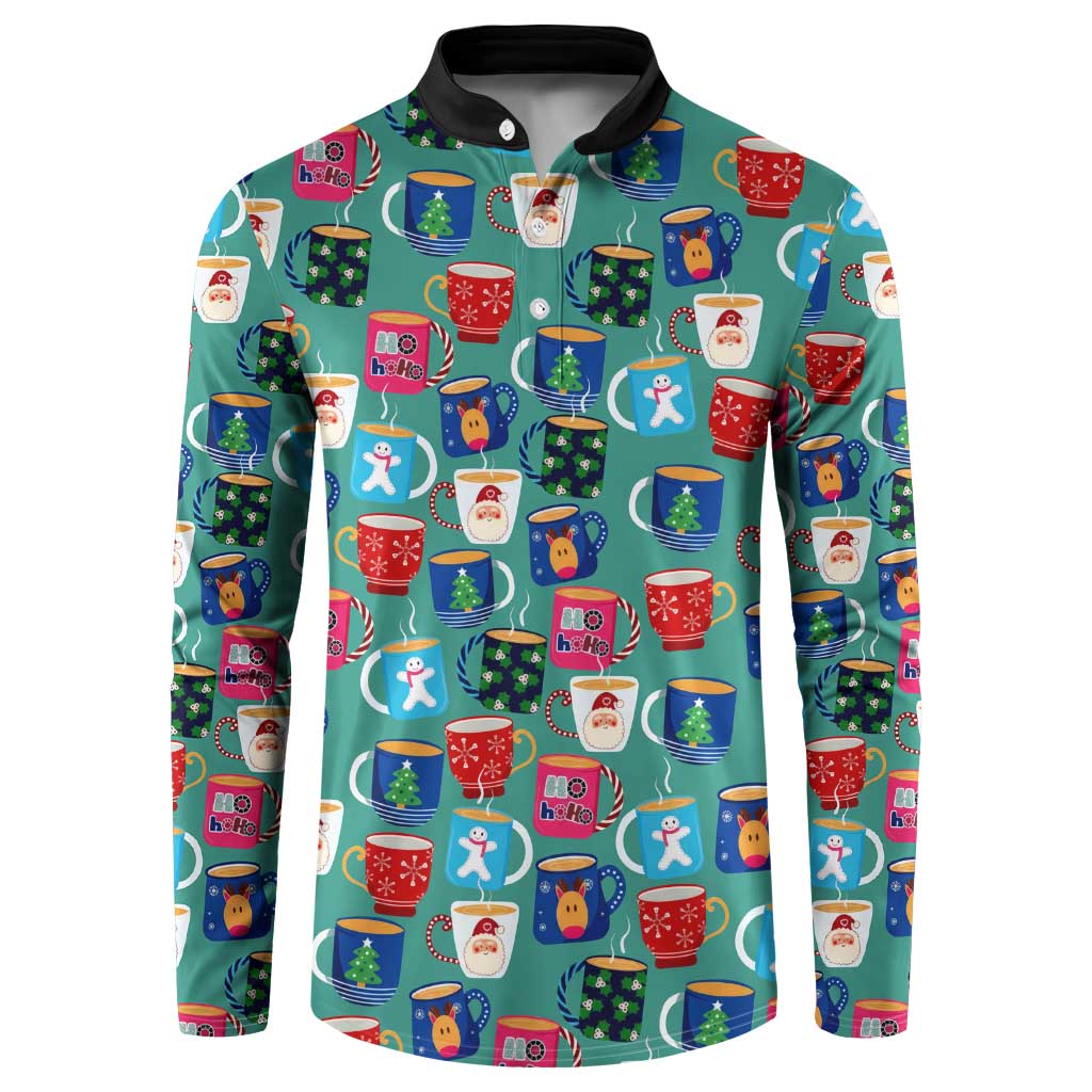 Christmas Teapot Group Button Sweatshirt Xmas Holiday Patterns - Wonder Print Shop