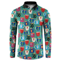 Christmas Teapot Group Button Sweatshirt Xmas Holiday Patterns - Wonder Print Shop