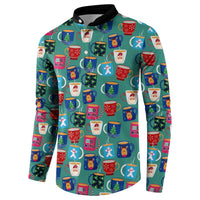 Christmas Teapot Group Button Sweatshirt Xmas Holiday Patterns - Wonder Print Shop