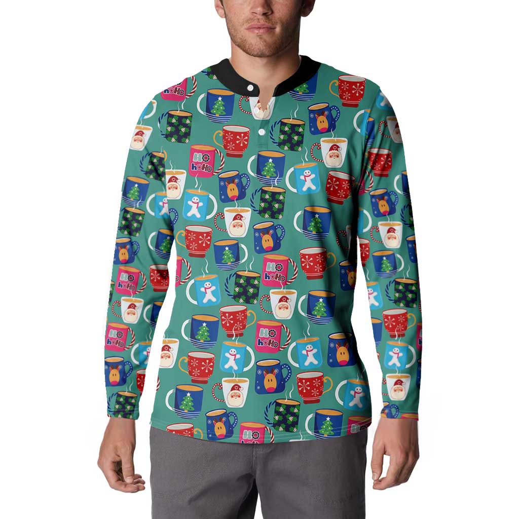 Christmas Teapot Group Button Sweatshirt Xmas Holiday Patterns - Wonder Print Shop