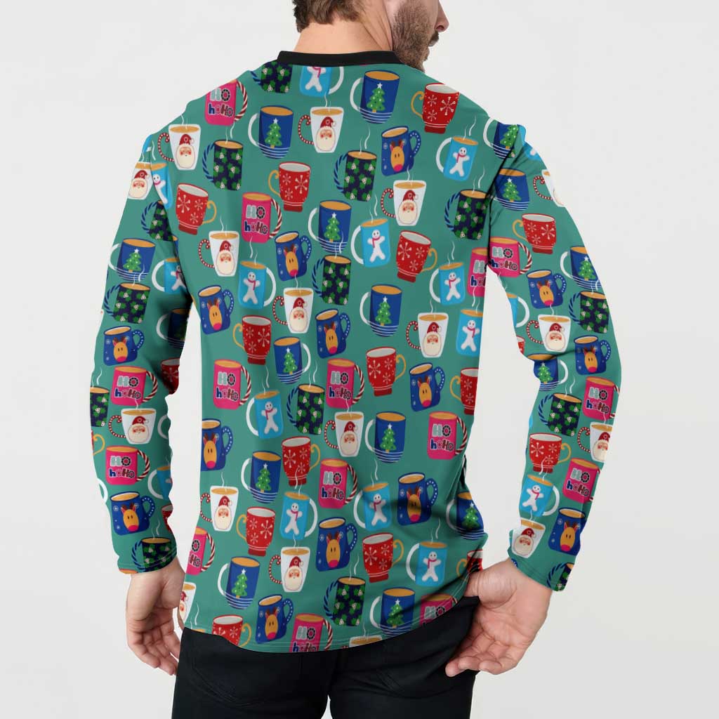 Christmas Teapot Group Button Sweatshirt Xmas Holiday Patterns - Wonder Print Shop